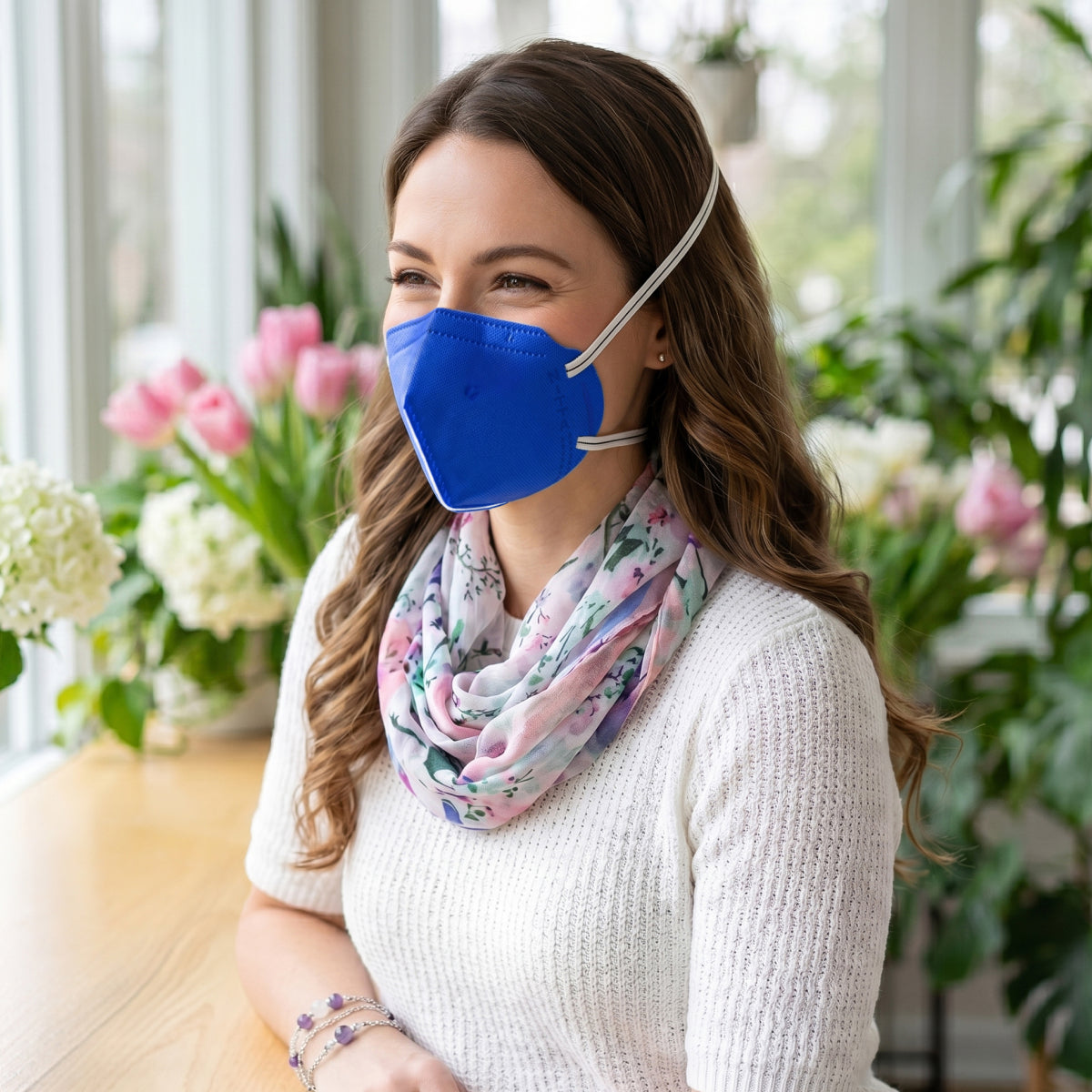 usa made comfortable blue kn95 mask for allergies and pollen